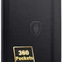 Premium 9 Pocket Card Binder for 360 Cards, Fabmaker PU Cover Trading Card Binder, Sturdy Card Collection Album, Sleek Card Holder Folders for Game Cards & Sports Cards, Black