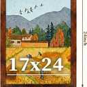 17x24 Picture Frame for Wall Display, 17x24 Brown Picture Frame with Shatter Resistant Plexiglass, Stable and Sturdy 17 x 24 Poster Frame for Wall Display, Handpicked Gift Collection, 1 Pack