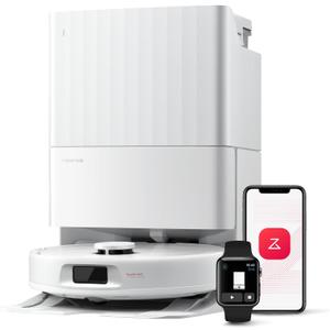 roborock Qrevo Series Robot Vacuum and Mop, 8000Pa Suction, Upgraded from Qrevo S, Anti-Tangle Brush, Smart Obstacle Avoidance, Auto Mop Washing, All-in-One Dock, 200RPM Spinning Mops, White(QV 35A)