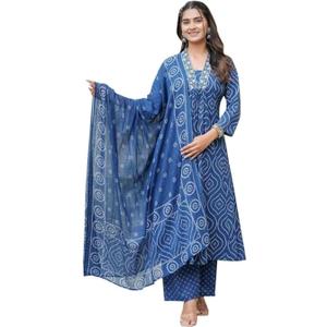 Rayon Anarkali Indian Kurti For Women Summer Dress Kurta Pant With Dupatta Set | Comfortable Rayon Fabric