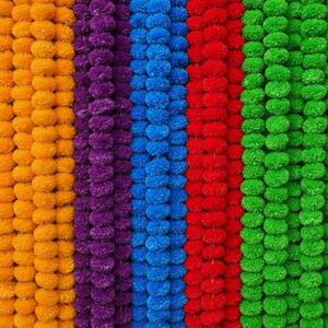 Giegxin 15 Pack Marigold Garland for Decoration 5 ft Long Strands Faux Artificial Marigold Flowers for Dia De Los Muertos Diwali Indian Wedding Party Decorations (5 Colors)