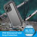 SPORTLINK for iPhone 13 Pro Waterproof Case - Full Body Shockproof Dustproof Phone Screen Protector Rugged Waterproof Case for iPhone 13 Pro 6.1 Inches Black