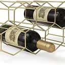 FOMANSH Countertop Wine Storage - Freestanding 7 Bottle Metal Holder with Modern Design for Kitchen or Wine Cellar