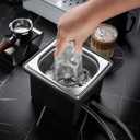 DIBTSA Pitcher Rinser with Base, Stainless Steel Countertop Glass Rinser Cup Washer Sink with Side Spray, 7.48" x 6.89" x 5.7", Silver