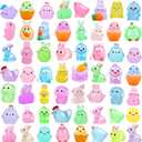 120 Pcs 4th of July Luminous Mini Resin Ducks 3 Colors Patriotic Tiny Ducks Figures to Hide Miniature Figures in The Dark for Independence Day Memorial Day Party Gifts Decorations