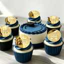 40PCS Graduation Cupcake Toppers, 4 Designs Gold Acrylic Graduation Cake Toppers, Congrats GRAD & You Did It Decorations, Class of 2026 Graduation Party Supplies for High School College Grad Party