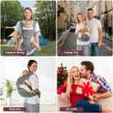 Baby Carrier, 6-in-1 Newborn to Toddler Carrier(7-50lbs), Front & Back Carrier with Detachable Hip Seat, Soft & Adjustable, All Seasons, Ideal for Mom & Dad, Perfect for Shopping & Travel - Grey