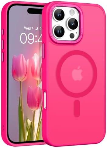 BENTOBEN for iPhone 16 Pro Case 2024, Phone Case iPhone 16 Pro Magnetic Case [Compatible with MagSafe] Translucent Matte Shockproof Slim Protective Phone Cover for iPhone 16 Pro 6.3", Hot Pink