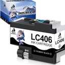DOUBLE D LC406 Compatible Black Ink Cartridge for Brother LC406 LC406BK Use with MFC-J4335DW MFC-J4535DW MFC-J5855DW MFC-J5955DW MFC-J6555DW MFC-J6955DW Printer, 1BK