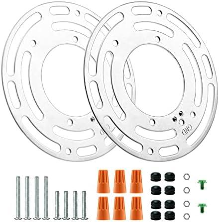 2 Pack Universal Light Fixture Mounting Bracket, 4 Inches Diameter Steel Round Universal Light Crossbar with Screws and Nuts, Mounting Bracket for Mount Wall Light, Close to Ceiling Light