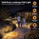 Gardenreet Low Voltage Landscape Lighting Brass - 12v Pathway Lights Waterproof, Hardwired Path Light Outdoor, Antique Bronze for Exterior Patio Garden with 3W 2700K Warm White G4 Bulb (4 Pack)