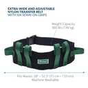 Posey 6537Q Transfer Belt, Black with Green Economy Model Extra-Wide Soft Nylon Washable Walking Belt & Gait Transfer Belt Medical Supplies for Nurses, Therapists & Home Care Caregivers (6537Q)
