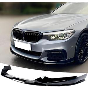 Front Bumper Lip Splitter Spoiler Fit for BMW 5 Series (G30 M Sport Only) M550i/ 530e/ 530i/ 540i 2017 2018 2019 2020 Painted Gloss Black Accessories Air Chin Body Kit