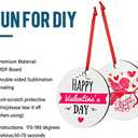 WILLBOND 24 Pieces Sublimation Ornament Blanks Pendants, Personalized MDF Sublimation Christmas Ornament Blanks Double Side for Heat Press Printing with Red String for Christmas Valentines