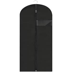 LXLOVESM Garment Bags for Hanging Clothes, 45'' Suit Bag Cover for Storage and Travel, Dress Bags for Gowns Long (Black) 5 Pack