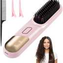 Go Brush Pro 2026 Straight Hair Brush 300 Million Negative ions Portable Cordless Straight Hair combsuitable for Women, 4-Temperature Fast Heating MCH Ceramic Coating is Smooth (Pink)