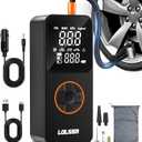 Tire Inflator Portable Air Compressor, 150PSI Cordless Air Pump for Car Tires with Pressure Gauge, 3X Faster Tire Pump with Cigarette Lighter Plug for Car, Motorcycle, Bicycle, Ball(Black)