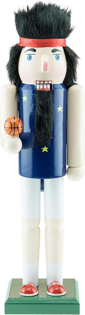 Clever Creations Basketball Player 14 Inch Traditional Wooden Nutcracker, Festive Christmas Dcor for Shelves and Tables