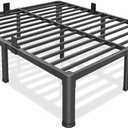Bilily 14 Inch Queen Bed Frame Metal Platform with Round Corner Legs,3500 LBS Heavy Duty Steel Slats Support,Headboard Compatible,No Box Spring Needed,Easy Assembly,Mattress Retainer,Underbed Storage