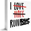 Running Gifts for Women Men, Christmas Birthday Gifts for Runners Running Lover, Track Marathon Running Lover Coach Gifts, Track Marathon Runner Gifts for Women Men, Running Decor, I Love Hate Running