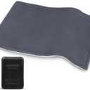 Portable Heating Pad with Battery, 1.7LB Weighted Heat Pad Rechargeable for Travel, 3 Heat Settings, Pain Relief for Abdomen, Back, Shoulder, 12" x 16", Grey