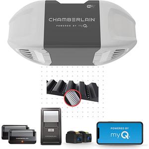 CHAMBERLAIN B2401 Smart Quiet Belt Drive Garage Door Opener, Gray
