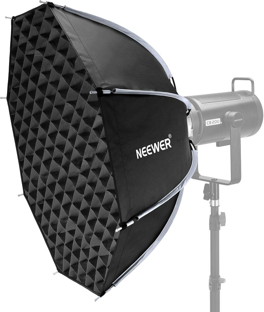 NEEWER 28"/70cm Octagonal Softbox, Quick Release Bowens Mount Softbox with Honeycomb Grid, Light Diffusers, Bag for RGB CB60 CB60B CB200B MS60B MS60C MS150B S101-300W/400W Pro Vision 4 Q4, NS27P