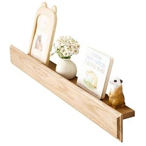 Rsuwiz Wall Floating Shelves 20 Inch - Solid Oak Wood Wall-Mounted with Protective Lip & Easy Install Hidden Brackets, Heavy Duty Bathroom Kitchen Storage Shelves Rustic
