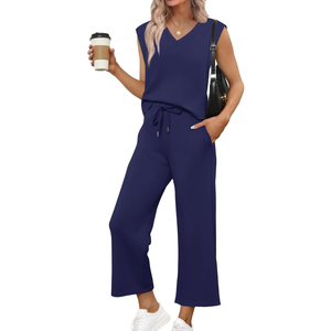 SAMPEEL Two Piece Sets for Women Summer Vacation Travel Outfits Business Casual Outfits Matching Sets Women Clothing S