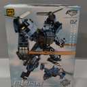 2 in 1 Transforming Mech Robot Building Sets, Mecha Robot City Toy Converts to Transport Plane, for Adults Kids Boys Ages 6+(Blue)