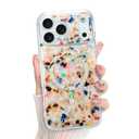 Bonoma for iPhone 17 Pro Max Case 2025, Sparkly Luxury Marble Back, Magnetic Support for MagSafe Shockproof Cover, Crystal and Corner High-Duty Protection for Girls Women