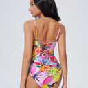 SUUKSESS Women One Piece Tummy Control Swimsuit Crisscross Backless Bathing Suit (M)