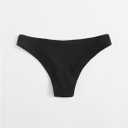 SHENHE Women's Low Waisted Bikini Bottom Only Basic Cheeky Swimsuit Bathing Suit Bottom (Black, L)