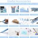 12 in 1 Desk Organizers and Accessories Set, Blue Gifts for Coworkers, Office Supplies Include Stapler Pen Holder Tape Holder Scissors Ruler Staple Remover for Home School