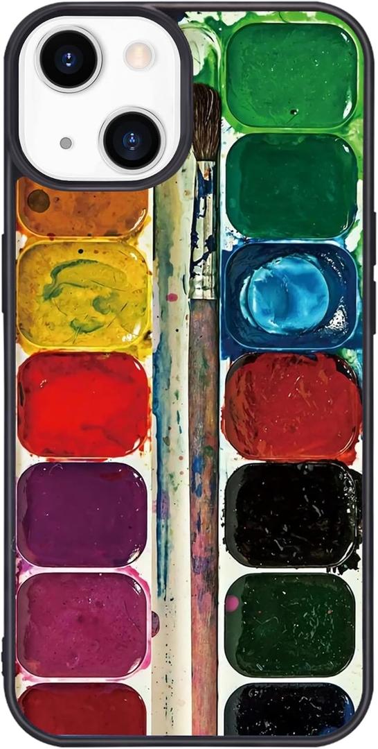 Watercolor Paintbox Paint Palette Phone Case for iPhone 16 PRO Watercolor Palette Case Cover TPU Bumper Hard Back Shockproof Phone Case Girly Protective Phone Cover with Design