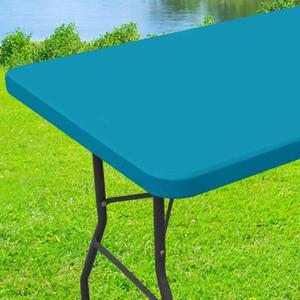 Spandex 6 Foot Rectangle Table Cloth, Elastic Fitted Tablecloths for Picnic, Stretch Washable Patio Table Cover for Outdoor, Camping, Banquet and Parties (Turquoise, 30"x72")