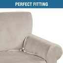 H.VERSAILTEX Stretch Velvet Loveseat Covers for 2 Cushion Couch Covers for Living Room Sofa Covers Slipcovers with Non Slip Straps Bottom, Ultra Thick Comfy Velour (Width 58"-72", French Oak)