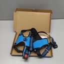 PHOEPET No Pull Dog Harness 3M Reflective Adjustable Vest with a Training Handle, Name ID Pocket, 2 Metal Leash Hooks, 3 Snap Buckles [Easy to Put on & Take Off](L, Baby Blue)