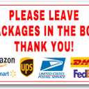 Please Leave Packages In The Box Sign Aluminum Sign - Delivery Instructions for My Packages Home, Office, Shop, Door (Leave Box, 8"x12")