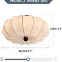KCO Lighting Modern Silk Flush Mount Ceiling Light Japanese Lantern Ceiling Lamp Large Semi Flush Mount Ceiling Light Fixture White Fabric Drum Shade Chandelier