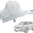 SecosAutoparts Windshield Washer Reservoir Tank W/Cap, Compatible with Hyundai Tucson 2016-2021# 98620-D3100 98620-D3000, Without Sensor NO Pump