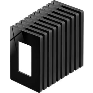 BESTTEN 10 Pack Black Screwless Wall Plate, 1-Gang Gloss Decor Outlet Cover, Decorator Switch Plate, Unbreakable Polycarbonate Decorative Switch Cover, H4.69" x W2.91", Standard Size Gloss Black