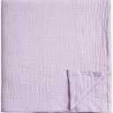 Meracorallo Muslin Swaddle Blanket, 100% Cotton Receiving Blanket Soft and Breathable Swaddle Wrap for Baby Boys and Girls, Lavender 40"L x 43.3"W