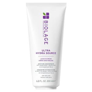 Biolage Ultra Hydra Source Leave-In Cream - Moisturizes & Controls Frizz, For Very Dry, Thick, Hair, Infused with Micro-dosed with Cupuau Butter & Salicylic Acid, 6.8fl oz