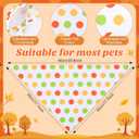 Shinylin 100 Pcs Thanksgiving Dog Bandanas Bulk Polka Dot Stripe Bandanas for Dogs Triangle Kerchief Bibs Scarf Set for Pet Fall Autumn Costume Photo Props Accessories Pet Shops Groomers, 4 Styles