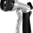 RESTMO Garden Hose Nozzle, Heavy Duty Metal Water Nozzle with 7 Adjustable Spray Patterns, High Pressure Hand Sprayer with Flow Control, for Watering Plants & Lawns, Washing Cars & Pets, Black