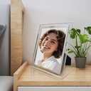 4 Pack Picture Frames 8x10 Clear with Silver Trim, Frames for 8 x 10 Photos School Pictures, Wall and Tabletop Display Frame Set