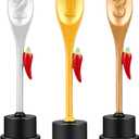 Yinkin 3 Pcs Chili Cook Off Trophies Chili Cook Off Prizes Medals Awards Decorations Salsa Contest Pepper Trophy for Winner Cooking Event Competition Gifts 1st Gold, 2nd Silver, 3rd Bronze(Trendy)