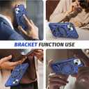 Compatible with iPhone 15 Case, with 1X HD Screen Protector, Compatible with MagSafe, 360Rotatable Invisible Ring for Magnetic Car Mount, Rugged Drop Protection for iPhone case (Navy Blue)