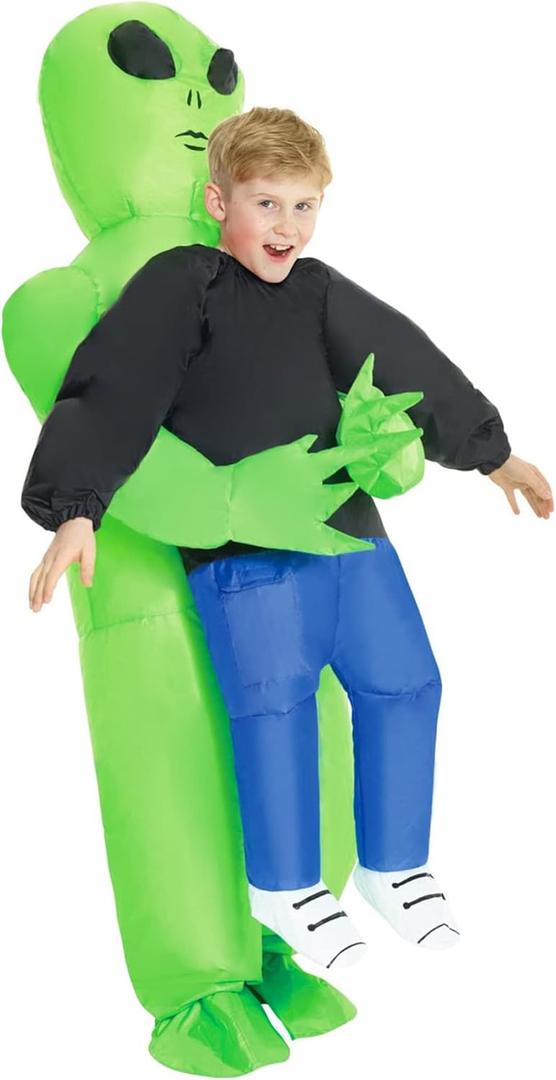 Morph Kids Inflatable Alien Costume, Blow Up Alien Outfit for Children, Halloween Costumes for Kids, One Size